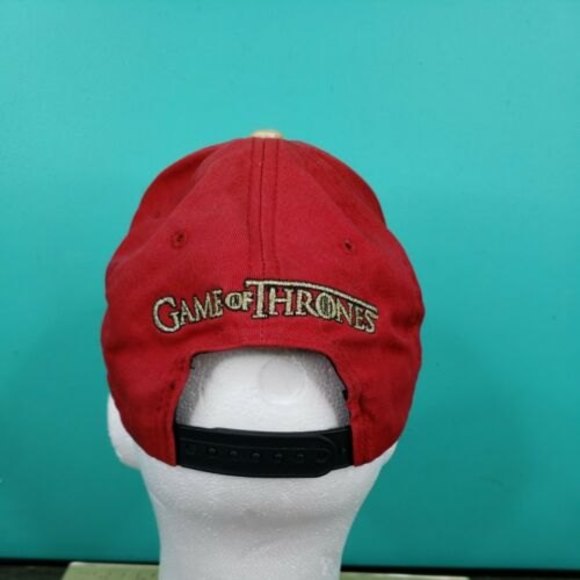 Game Of Thrones Hat “Hear Me Roar” Lannister Adjustable Cap Red And Gold - Picture 5 of 10